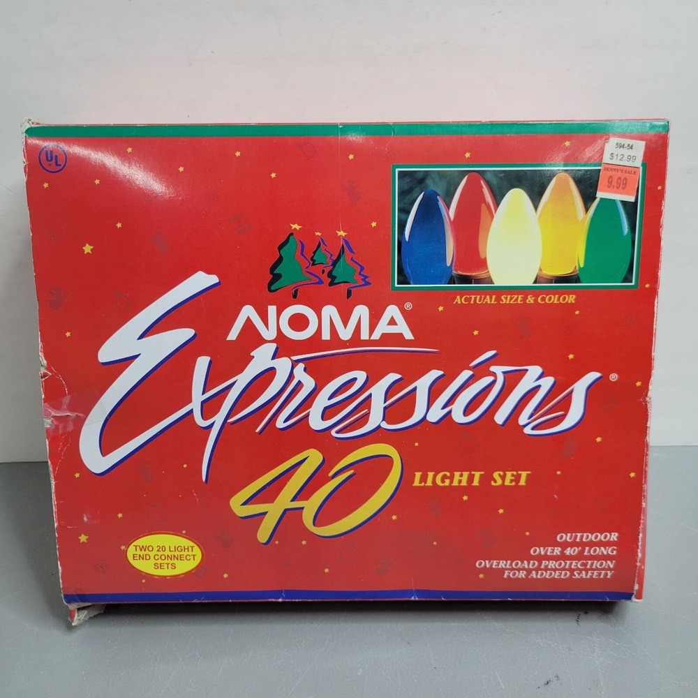 Noma Expressions 40 Outdoor Light Set Multi Ceramic Red &‎ Green Bulbs Christmas